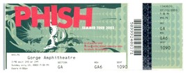 Phish Untorn Concert Ticket Talon Juillet 13 2003 Gorge Amph. George, Wa... - $51.41