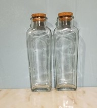2x Ann&#39;s House Of Nuts 9.25&quot; Tall Clear Nut Jars With Cork Lid Kitchen Storage - £7.65 GBP