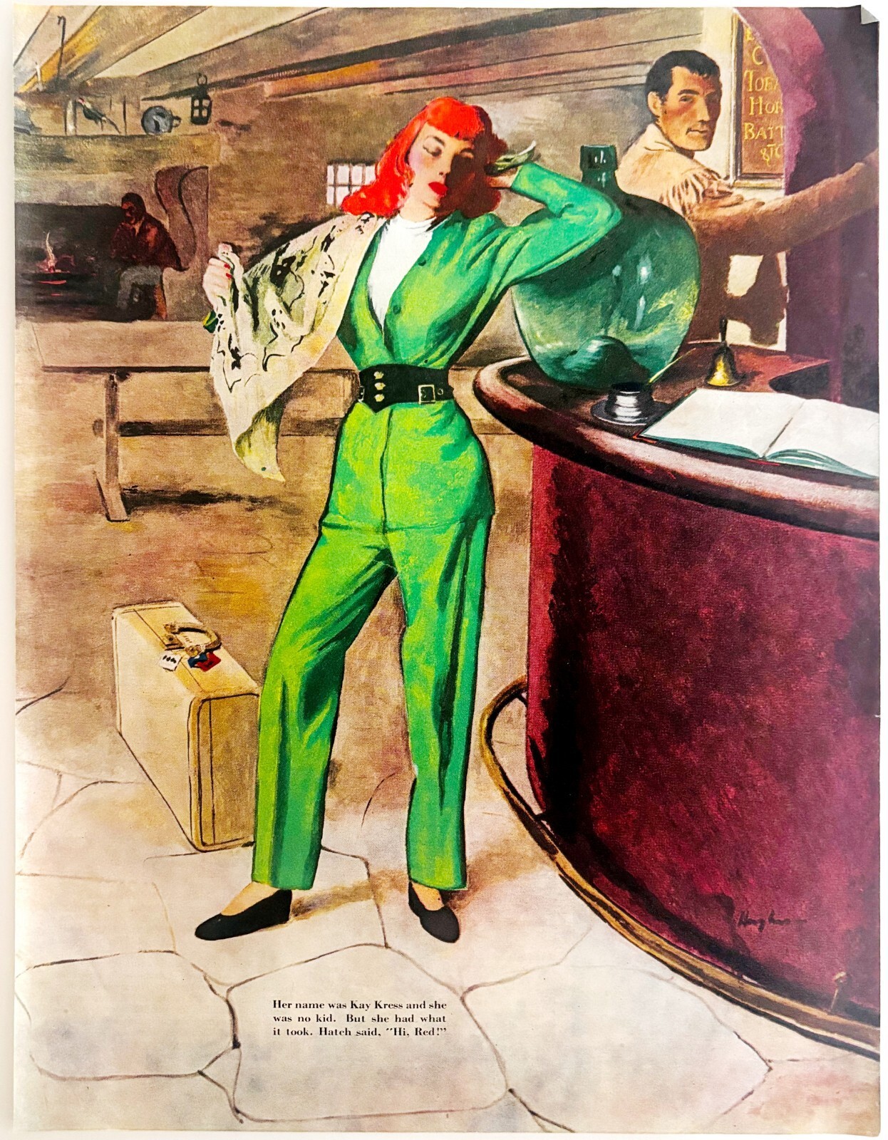 1947 George Hughes Art Saturday Evening Post Page Sext Kay Kress Green DWJJ21 Item image 2