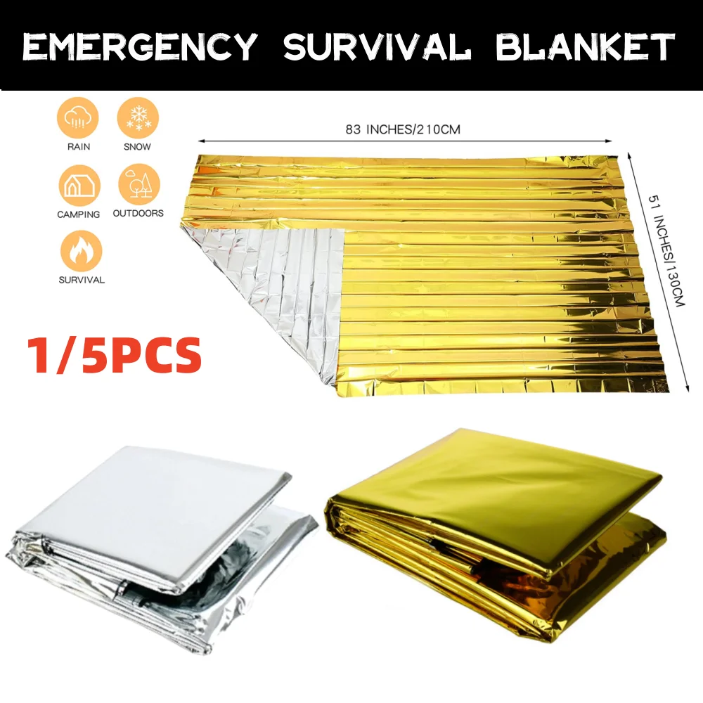 Outdoor Emergency Gold-Sliver Survival Blanket Waterproof First Aid Rescue - £10.40 GBP+