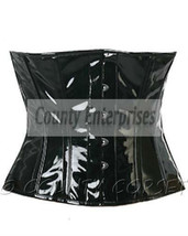 Cincher Shaper Taillen Waspie Full Steel Boned Waistbust Black PVC Vinyl... - £43.94 GBP