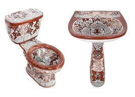 Mexican Talavera Ceramic Toilet Hand Painted  - Acapulco Tabaco - - $22,462.85 MXN
