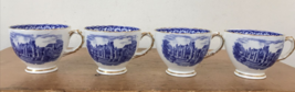 Set 4 Vtg Sutherland Historical Britain Melrose Abbey Blue Porcelain Tea... - $49.99