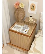 Vintage Storage Box with Lid  Large Cherry Finish Woven Organizer Baske... - $8,246.61 MXN