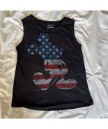 Disney Mickey Mouse Shirt Womens Distressed Black Tank Muscle American MED - €6,41 EUR