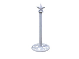 Whitewashed Cast Iron Texas Star Bathroom Extra Toilet Paper Stand 16&quot;&quot; - £50.01 GBP