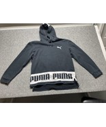 Puma Black White Logo Hoodie Hooded Sweatshirt Men&#39;s Size Activewear Lar... - £9.10 GBP