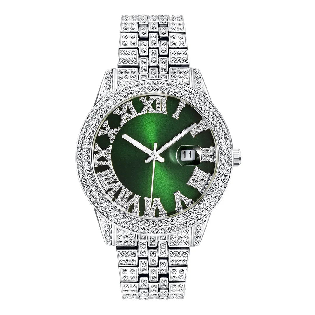 Iced Watch For Men Luxury Diamond Fashion Quartz Wristwatches Automatic ... - £57.42 GBP