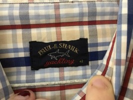 Paul &amp; Shark Yachting Blue Red Checked Plaid Button Up Dress Shirt 42 50... - £31.26 GBP