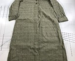 FLAX Tent Dress Womens Medium Green Checkered Plaid Long Sleeve Shawl Co... - $93.52
