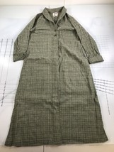 FLAX Tent Dress Womens Medium Green Checkered Plaid Long Sleeve Shawl Co... - £73.89 GBP