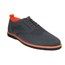 Men Comfort Casual Knit Fabric Wingtip Lace Sneaker Shoes #FRESHORT Gray image 2