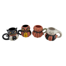 Johanna Parker Pumpkin Peeps 4 Piece Set of Vintage Style Halloween Ceramic Mugs - £65.82 GBP