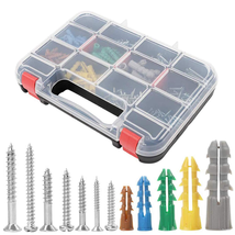 370Pcs Plastic Drywall Wall Anchors Kit with Screws, Includes 5 Differen... - $24.06