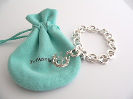 Tiffany &amp; Co Silver Crown Bracelet Charm Princess 8 Inch Longer Gift Pouch Love - £437.03 GBP