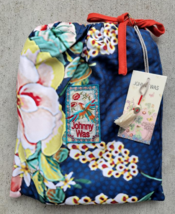 new Johnny Was  Mia Floral Border Reversible Beach Towel with Bag W40&quot; X L70&quot; - £44.12 GBP