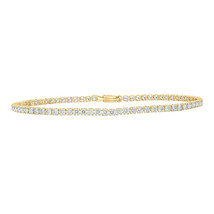 14kt Yellow Gold Womens Round Diamond Tennis Bracelet 3 Cttw - £1,991.77 GBP