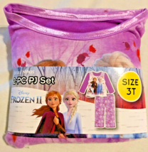 Girls Pajamas Disney Frozen Size 3 Toddler Princess Purple Outfit Sleepwear 2 Pc - £14.64 GBP