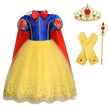 Princess Costume Snow White for Halloween Party Kids Cosplay Outfits Cape Set - £20.56 GBP+