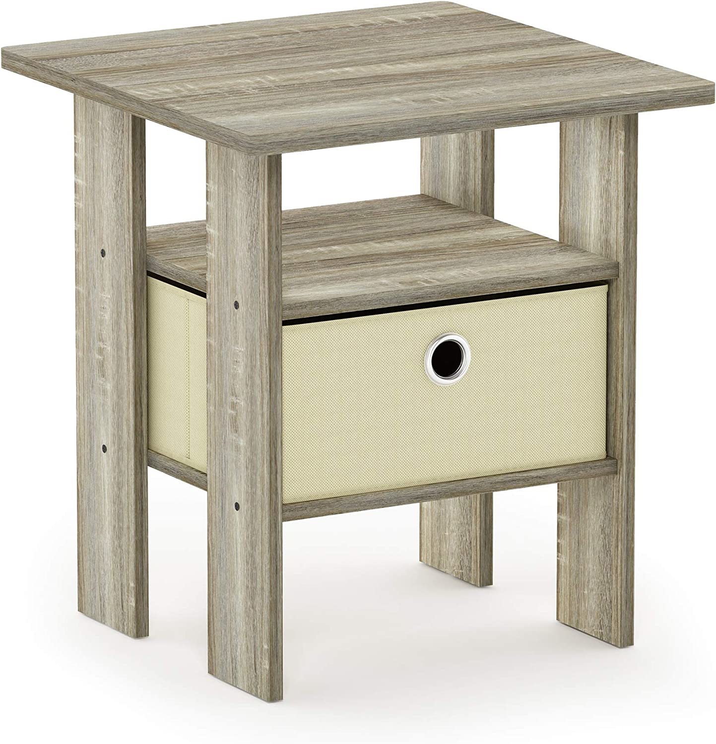 Furinno Andrey End Table, Side Table, Night Stand, And, Sonoma Oak/Ivory. - $29.95