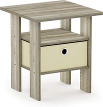 Furinno Andrey End Table, Side Table, Night Stand, And, Sonoma Oak/Ivory. - £33.55 GBP