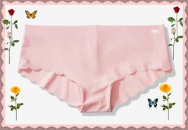 Large PINK Soft Rose Scalloped NO SHOW Victorias Secret Hipster Bikini Pantie - £8.75 GBP