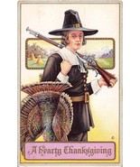 A HEARTY THANKSGIVING GREETING POSTCARD c1912... - $5.23