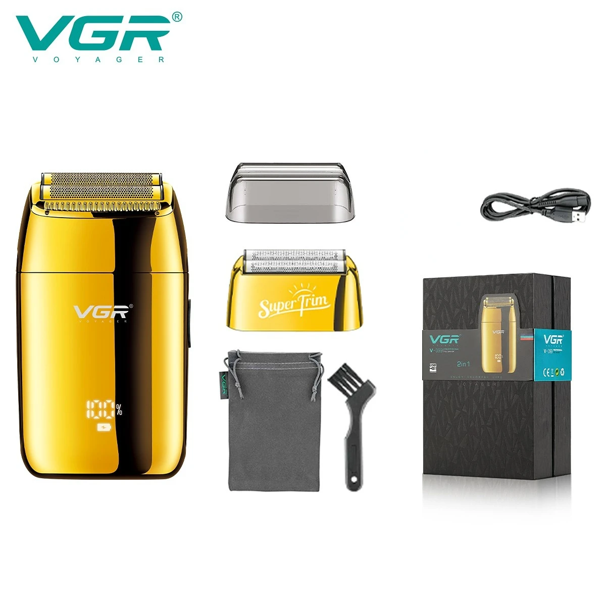 VGR Face Shaver Professional Trimmer Rechargeable Shaving Machine LED Di... - $37.32+