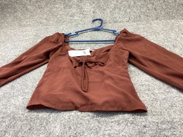 Abercrombie &amp; Fitch Brown Off-Shoulder Long Sleeve Top Blouse X-Small NWT - £20.15 GBP