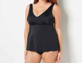 Kim Gravel x Swimsuits For All Flowy Tankini and Brief Set BLACK, PLUS 22 - £23.70 GBP