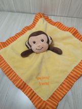 Garanimals Monkey yellow orange security blanket striped trim My Best Fr... - $4.94