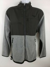 PONY Jacket Size L Gray Black Fleece Zipped Pockets Mens - £22.53 GBP