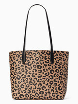 Kate Spade Arch Leopard Leather Tote Pouch Animal Cheetah K8466 NWT Leopardo - £123.26 GBP