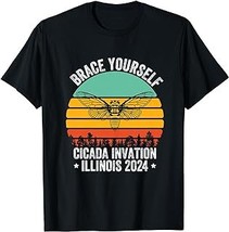 Brace Yourself Cicada Invation Illinois Cicada Tour 2024 T-Shirt - £12.54 GBP+