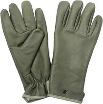 New Vintage French Army green leather lined gloves military deadstock wi... - £15.92 GBP