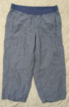 J Jill Love 100% Linen Pants Womens Plus Size 1X Hickory Stripe Cropped Pull On - £19.75 GBP