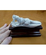 (ott-15) little Otter with fish of shed ANTLER figurine Bali detailed ca... - $113.39 CAD