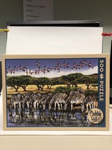 Cobble Hill Puzzle 500 Zebras and Flamingoes Made In USA - £11.58 GBP