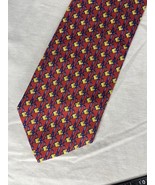 Bardelli Roma Repp Tie Red Blue Gold All Silk Italian Design - $14.02 CAD