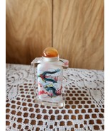 Asian Reverse Painted Glass Snuff Perfume Bottle Empty  - $18.50