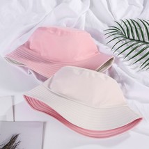 Sparsil Unisex Double Side Bucket Hat Women Solid Foldable screen  Hip Hop Summe - £151.52 GBP