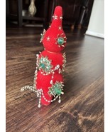 Vintage Tall Handmade Pushpin Sequins Pearls Beads Christmas Tree Topper - $656.51 MXN