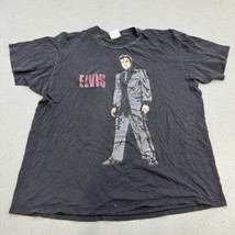 Vintage 80s Elvis Presley T-shirt Single Stitch Mens XL Glitter - Faded ... - £19.71 GBP