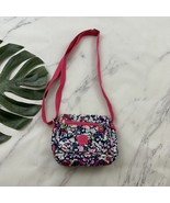 Kipling Small Cross Body Purse Bag Blue Pink Abstract Floral Nylon Blend... - $32.66