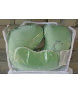 Green Travel Foam Beads Neck Pillow Cushion Lightweight Soft Cushy &amp; Eye... - £7.00 GBP