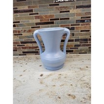 Vintage Haeger Vase, Blue Ribbed Pottery  Double Handle - $58.00