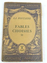 VTG Fables Choisies II La Fontaine Larousse 1952 France Rare Collectible Book - £12.22 GBP