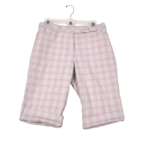 Lady Hogen Breast Cancer Women&#39;s Shorts Golf Size 6 Bermuda Grey Pink Plaid - £14.85 GBP