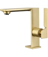 Brass Bathroom Sink Faucet Single Handle Single Hole in Brushed Gold - £84.85 GBP