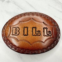 Vintage Bill Name Personalized Tooled Leather Belt Buckle - £15.56 GBP